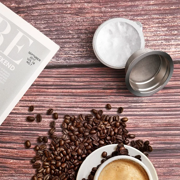 كبسولات قهوة قابلة لإعادة الاستخدام من الفولاذ المقاوم للصدأ قابلة لإعادة الملء متوافقة مع فلتر كوب القهوة LAVAZZA A MODO MIO المكون من 60 أمبير