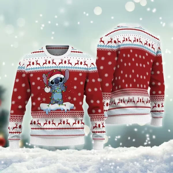 Disney Cute Stitchmas Ugly Christmas Sweater Dear Santa Define Good Christmas Sweatshirt Stitch Christmas Gifts Men Women Kids