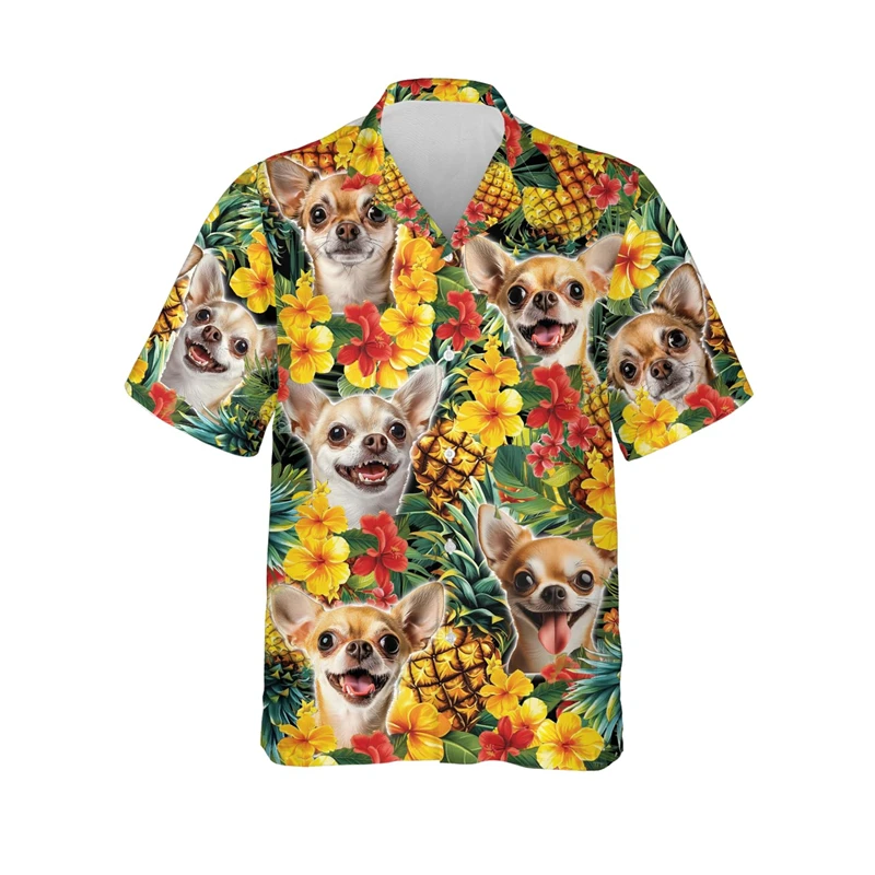 

Fashion Rottweiler Graphic Beach Shirt For Men Animal Dog Hawaiian Shirts Blouse Men's Pet Beagle Short Sleeve Retriever Shirt