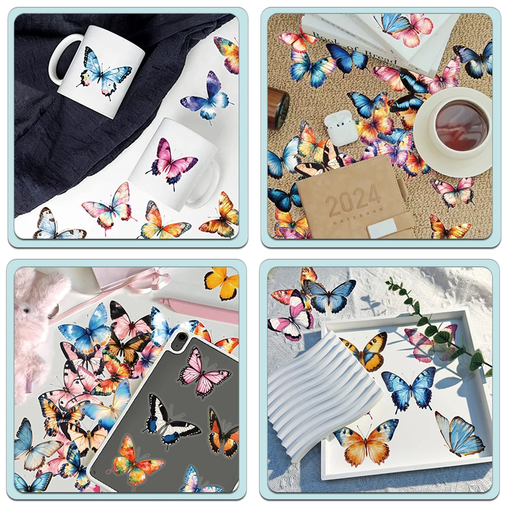 150 個クリエイティブバタフライハイビューティーロールステッカー装飾電話ケース、ラップトップ、ウォーターカップ DIY パーソナライズステッカー