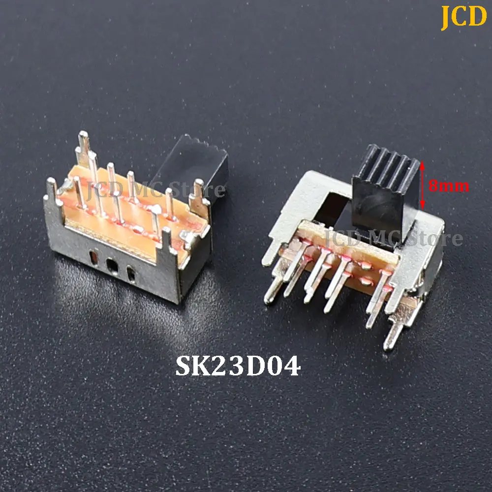 5PCS SK-23D04 side dial toggle switch SK-23D29 8-pin horizontal 3-speed audio amplifier switch SK23D04 Toggle Sliding Switch