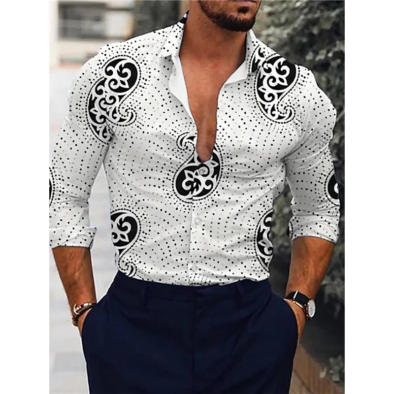 

New Fashion, Casual Comfort, Music Character Pattern, 3D Graphic Print, Long Sleeve Shirt, Long Sleeve Shirt, Casual Menswear