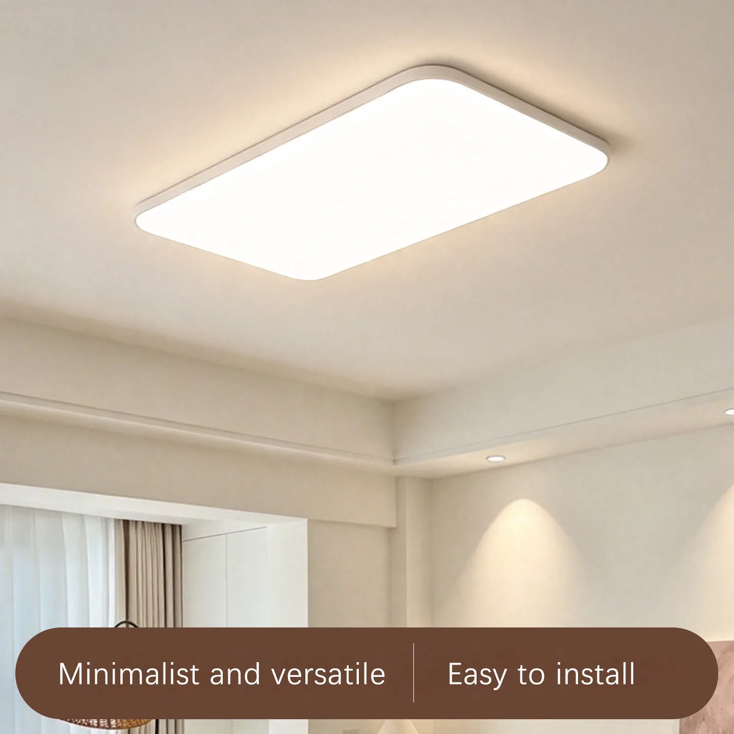 Modern Minimalist Rectangle LED Ceiling Light, Ultra Thin Flush Mount Lamp, 2026 New, for Living Room Hall Bedroom Home Decor