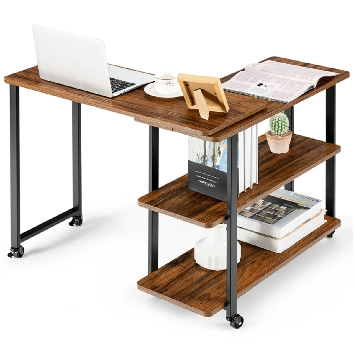 

360-Degree Free Rotating Multi Functional Mobile Office Desk Computer Desk