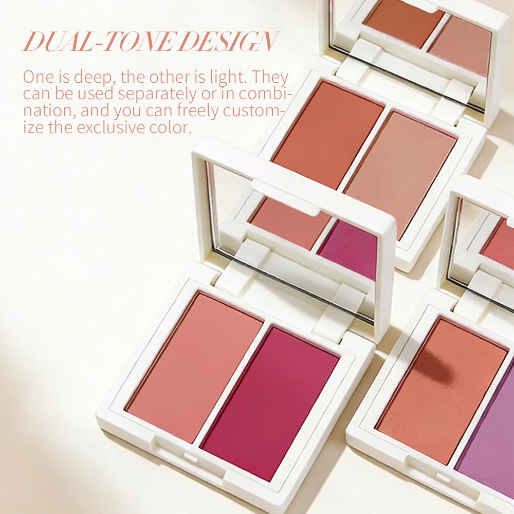 HISYI Sweetheart Dream Blush, High Pigment Duo Blush Palette for Multi-Effect Face & Eye Makeup