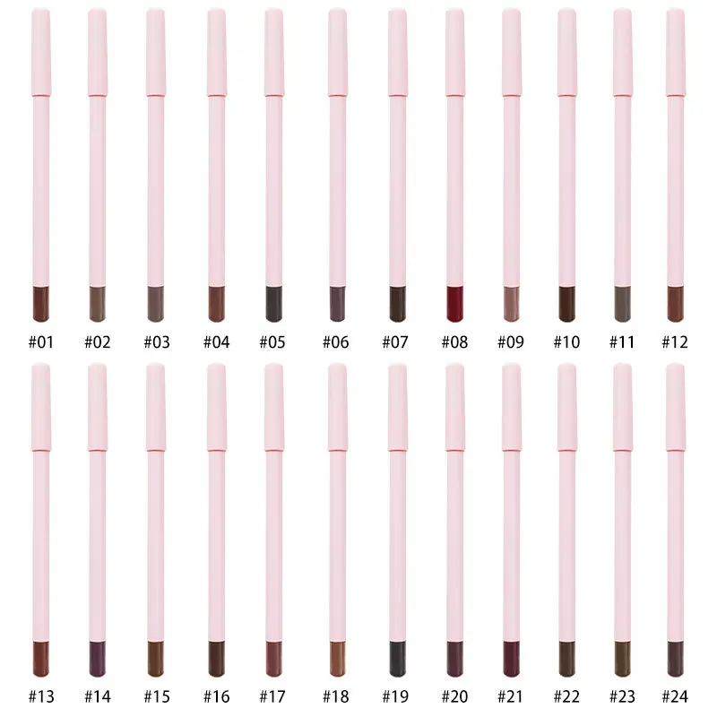 Private Label Lipliner Pencil Wholesale Lip Makeup Lipstick Pencils Waterproof Lipliner Pink Lip Liner Cosmetics 30pcs