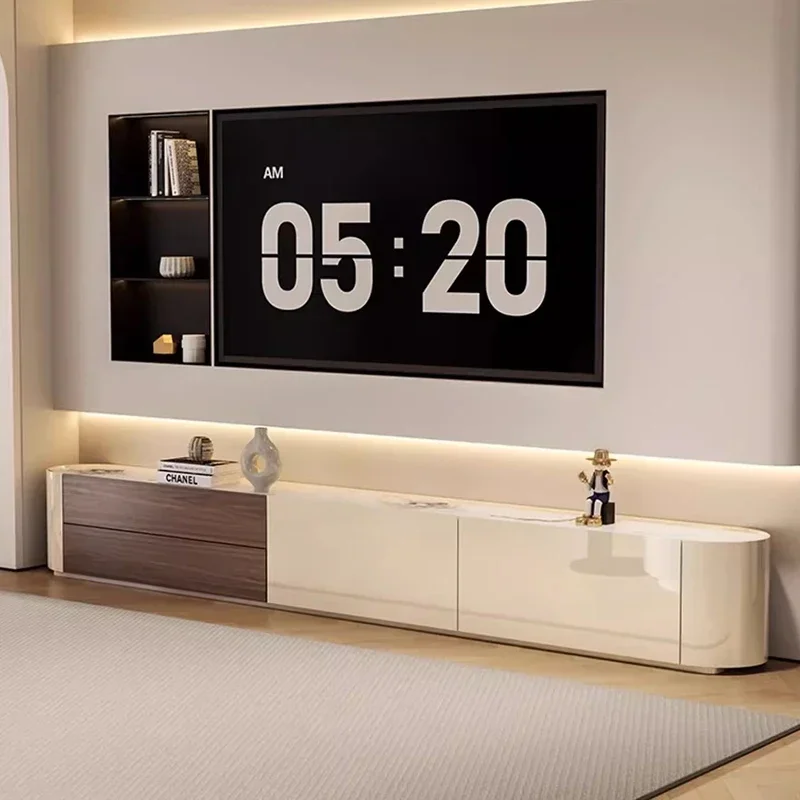 

Luxury Modern Console Tv Table Nordic Cretro Center Shelf Designer