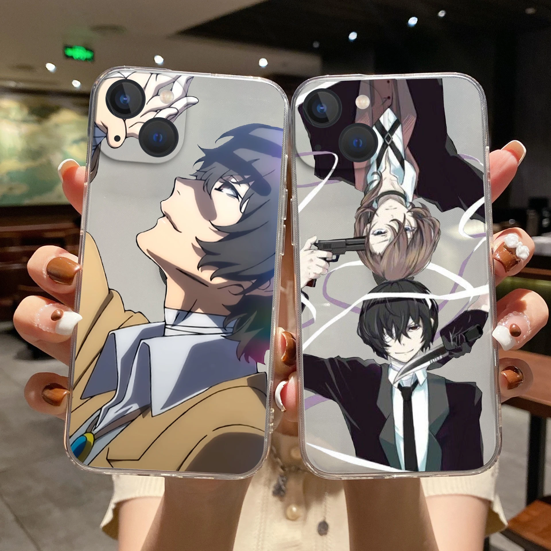 Japan Anime Bungou Stray Dogs Dazai Osamu Phone Case Cover for IPhone 12 11 13 14 15 16 Pro MAX 16 Plus Clear Soft Silicone case