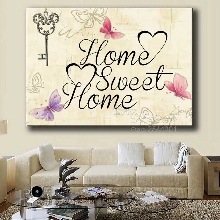 Ever Moment Diamond Painting Home Sweet Home by Jutta 5D Diamant Painting Embroidery Diamond Art Butterfly Key ASF921