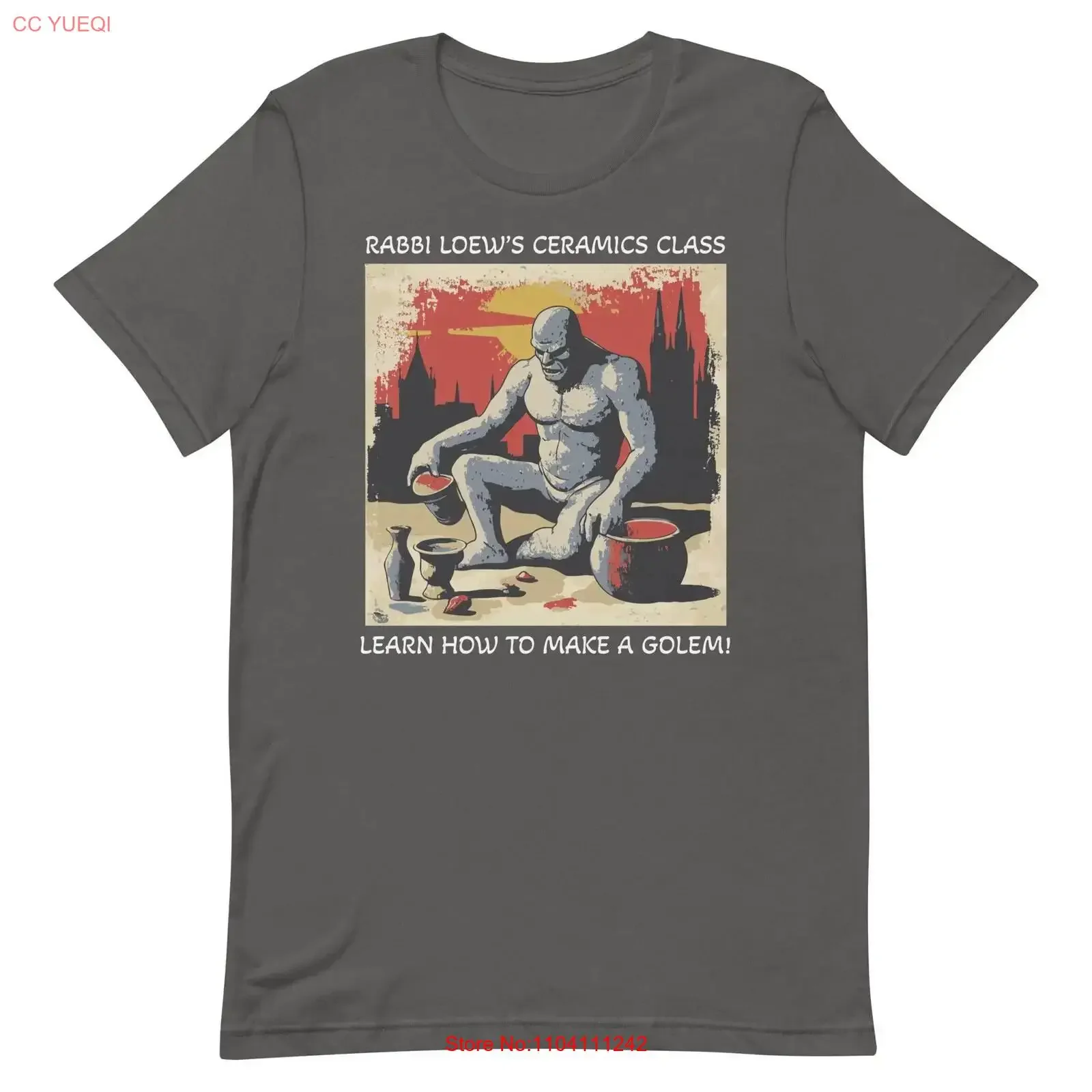 Camiseta de clase de cerámica de Rabbi Loew, Top lavado vintage para uso diario, gráfico de moda Unisex suave, ligeramente informal, versátil