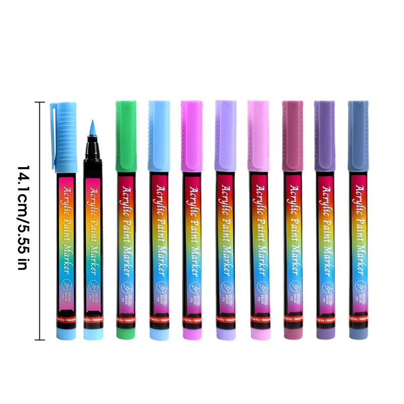 Набор акриловых маркеров для рисования, 12 цветов