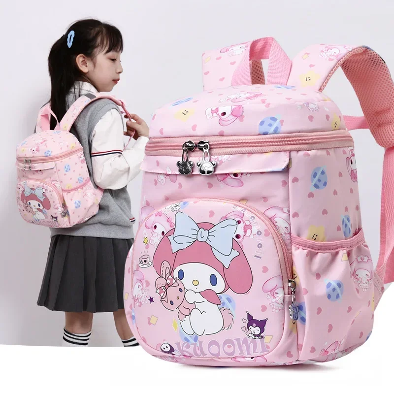 Fashionable Melody Backpack Cute Cartoon Kuromi Children\'s School Bag Large Capacity Student School Bag Birthday Gift Backpack