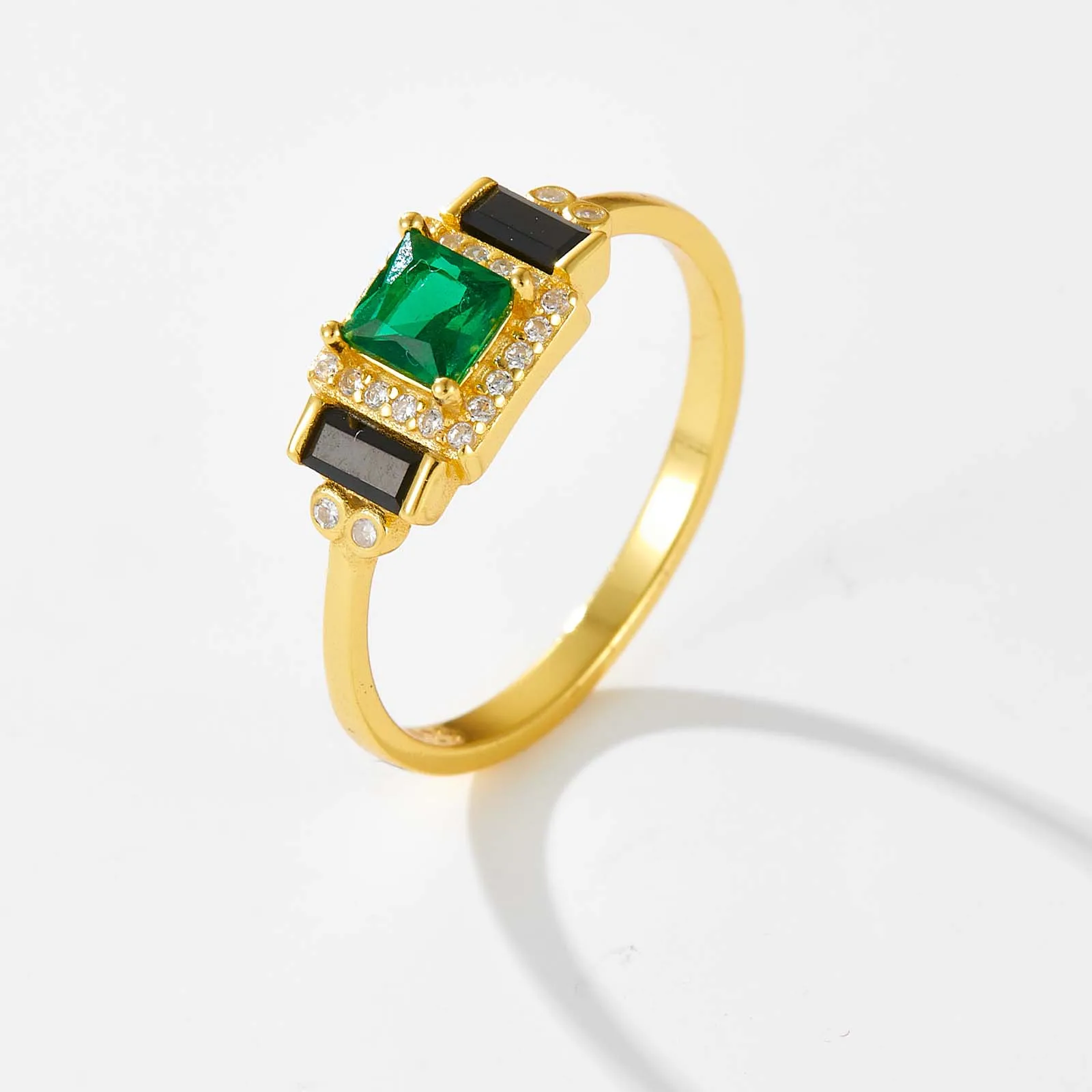 ANDYWEN 925 Sterling Silver Gold Green Black Chain Earring Cross Necklace Ring Jewelry Set Anillo Fino Sabrina Zircon Jewels