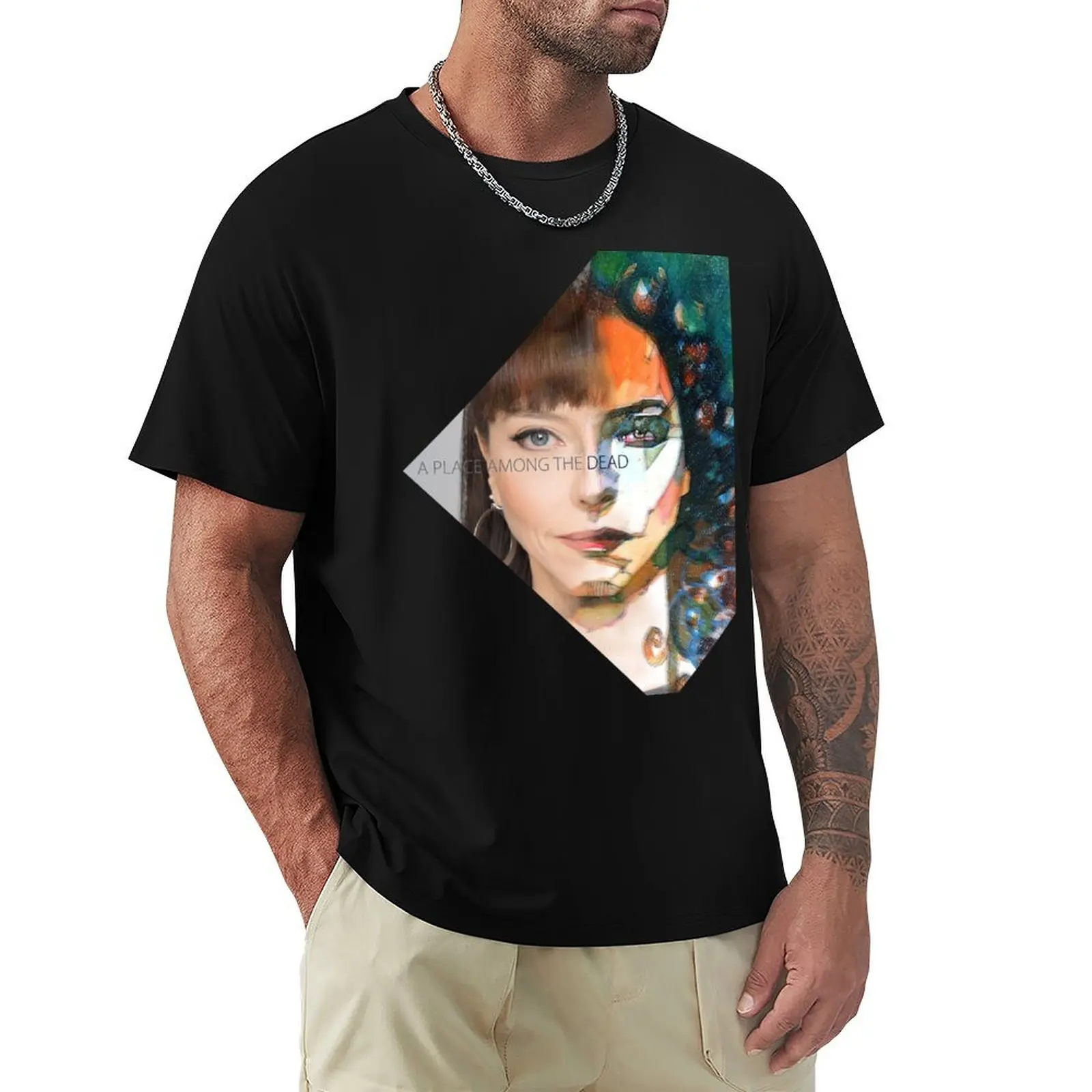 A PLACE AMONG THE DEAD: Camiseta Juliet Landau respirável de manga curta para academia