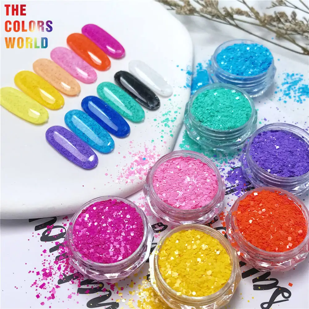 TCT-126 Solvent Resistant Matte Color Mix Shape Glitter For Nail Art Decoration Body Art FacePaint Manual DIY Crafts Decoration