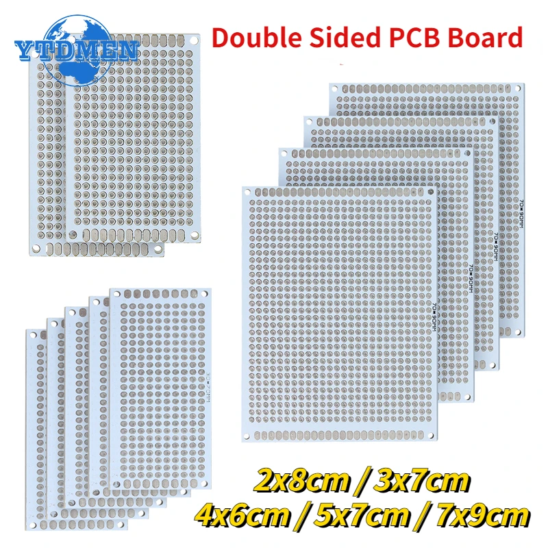 1-10pcs Prototype PCB Board White 2x8cm 3x7cm 4x6cm 5x7cm 7x9cm Double Side Universal DIY Circuit Protoboard Electronic Kit