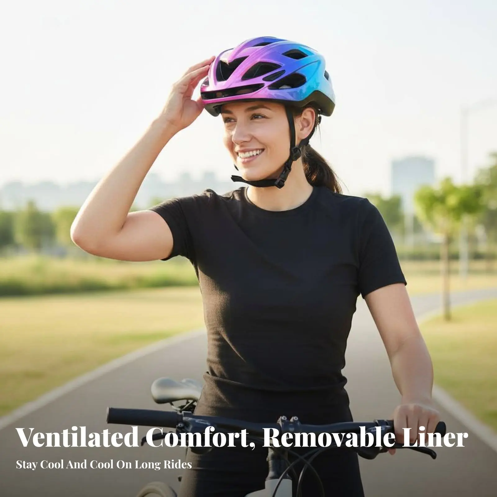 

Grown-up Cycle Helmet Shock Resistant Grown-up Bike Helmet Breathable Removable Liner for Women, Skateboarding
