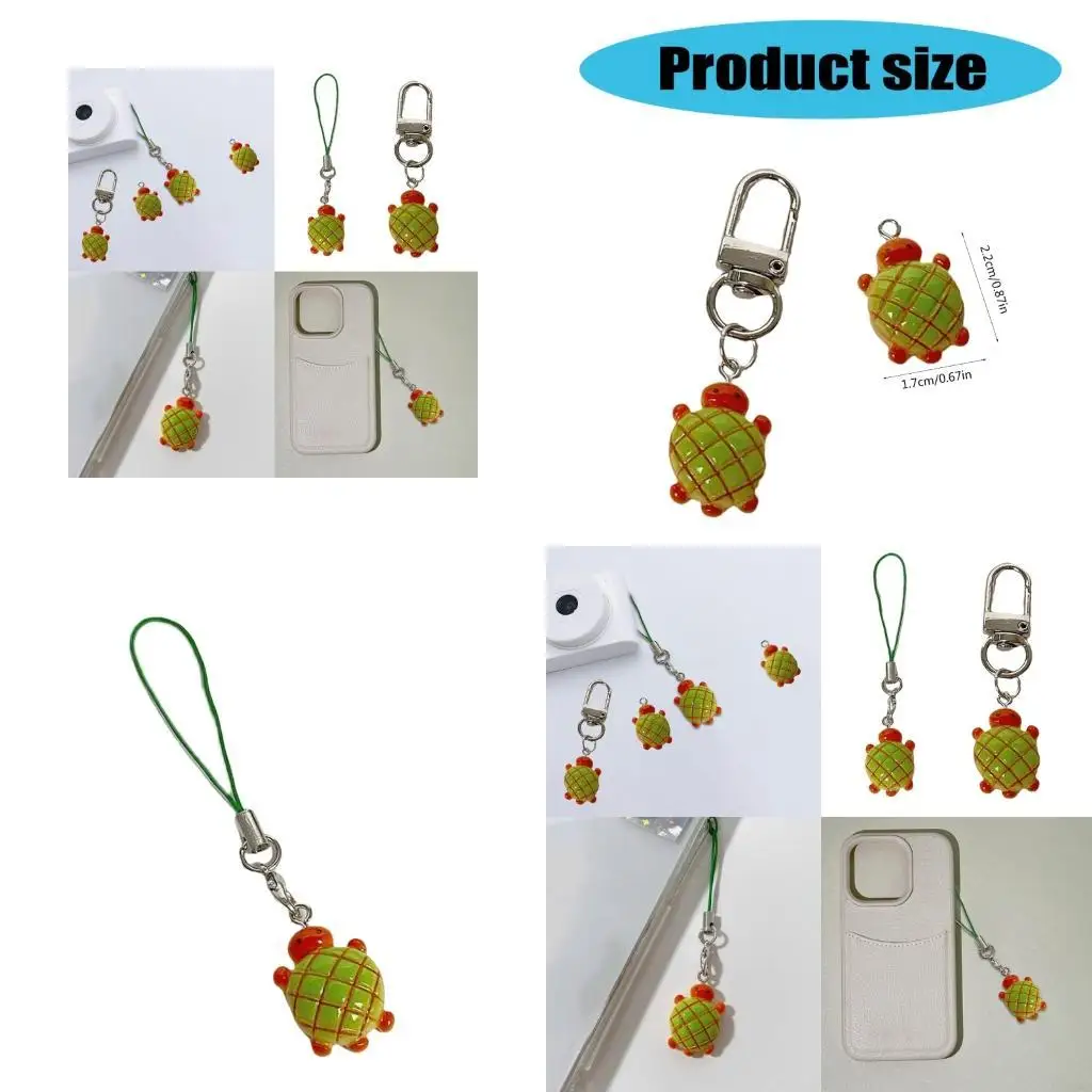 91AF Pineapple Bun Turtles Charm Unique Pineapple Bun Turtles Designs Phone Strap Charm for Stylish Accessorizing