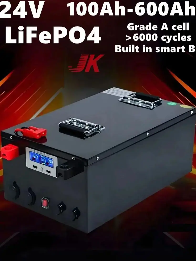 AliExpress BATTIS POWER LiFePO4 battery 24V 500ah 600Ah 100ah 1000ah Built in smart BMS deep cycle high-power multifunctional Outdoor power rechargeable