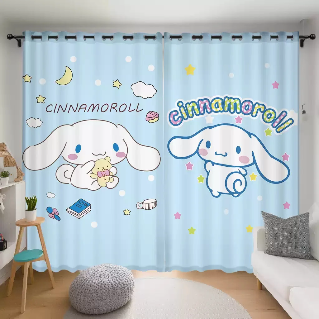 

Cartoon Cinnamoroll Cute Curtains Children's Room Girl Bedroom Decor Princess Style Partition Blackout Curtain Sunscreen Cloth