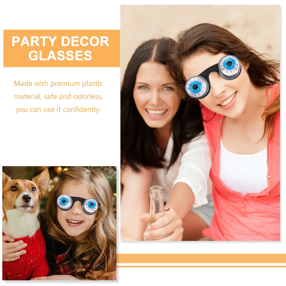 5Pcs Eyeball Shaped Glasses Halloween Decor Favors Trick Props for Cosplay Event Gag Gift Accessories