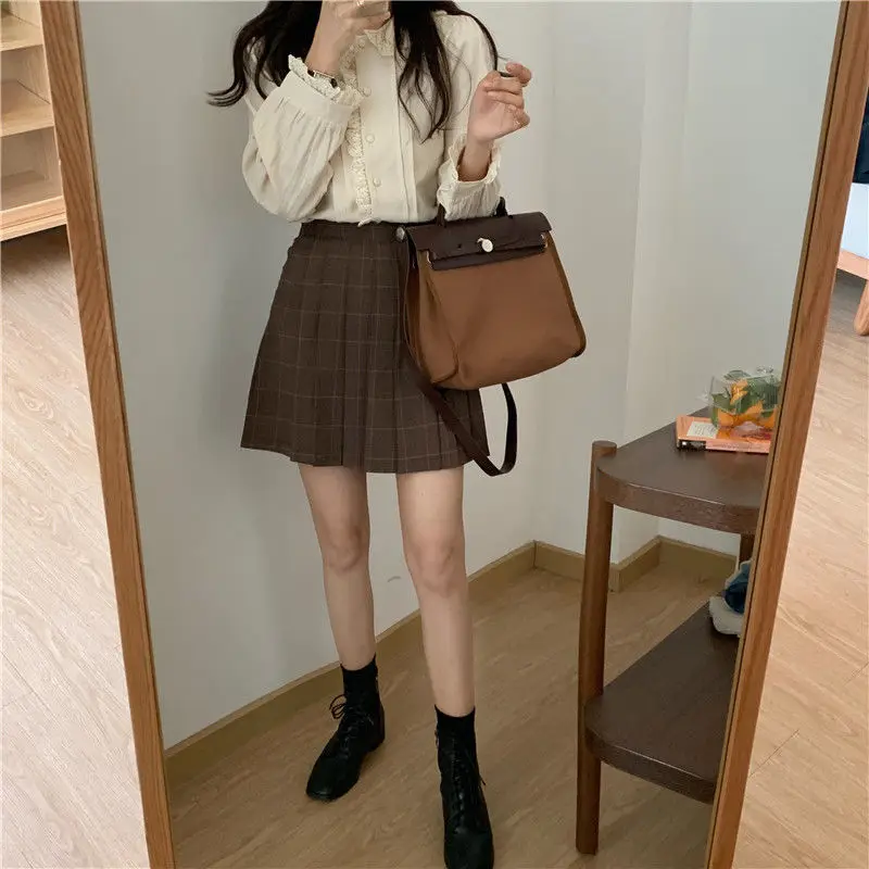 Shirts Women Peter Pan Collar Long Sleeve Kawaii Vintage Basic Clothes Casual Chic Elegant Streetwear New Arrival Fashion Autumn