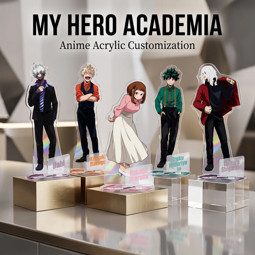 My Hero Academia Acrylic Stand Keychain Katsuki Bakugo Izuku Midoriya Tomura Shigaraki Shota Aizawa Desktop Decor