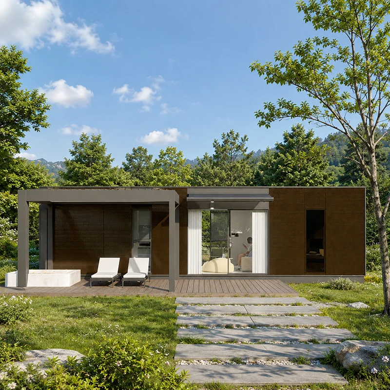 

Smart Prefab Container Tiny House with Glass Sunroom Modern Modular Aluminum Cabin Villa for Mobile Home Office Hotel Resort