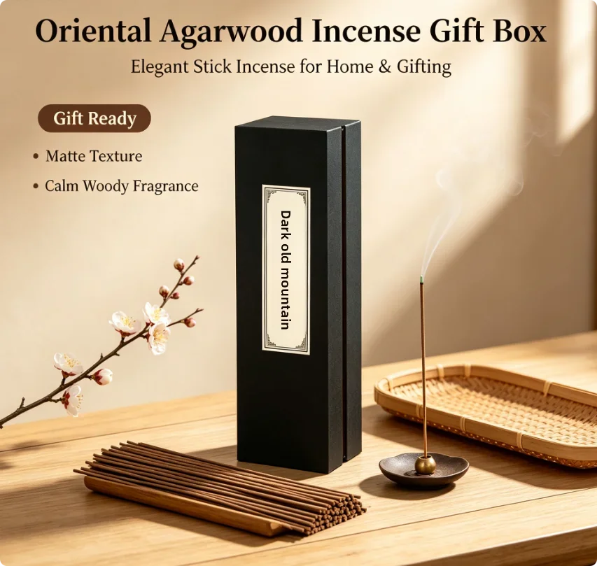 Authentic Natural Sandalwood Incense Sticks  Calming Mind Improve Sleep Long Lasting Fragrance For Home Indoor Relax Meditation