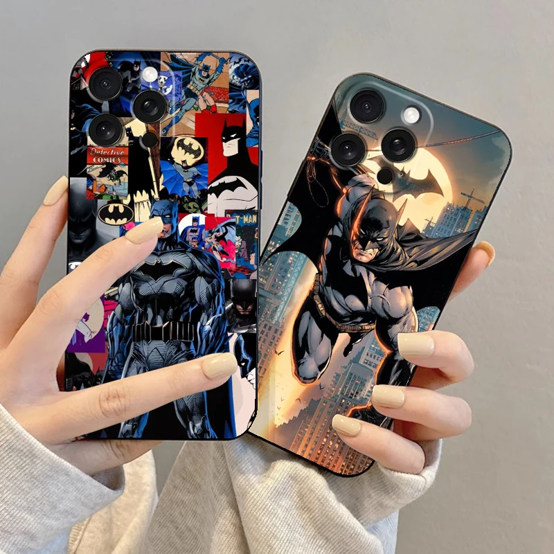 Hero B-Batman Hot For Apple iPhone 16 15 14 13 12 11 XS XR X Pro Max Plus Mini Black Cover Phone Case