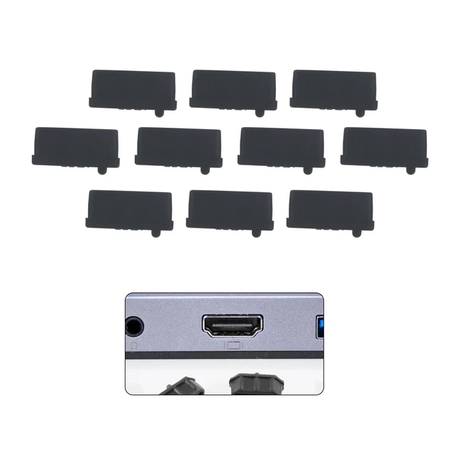 Hurtownia silikonowa zatyczka przeciwpyłowa uniwersalny pyłoszczelny port USB do osłony interfejsu HDMI czarna do laptopa komputer stancjonarny