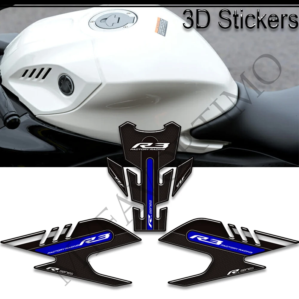 

Tank Pad Side Grips Gas Fuel Oil Kit Knee Stickers Decals Protector For YAMAHA YZF R3 YZF-R3 YZFR3