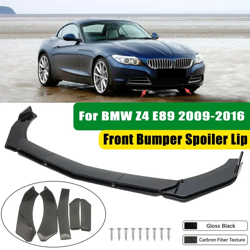 For BMW Z4 E89 2009-2016 5Pcs ABS Car Front Bumper Lip Spoiler Splitter Body Kit Canard Tuning Accessories