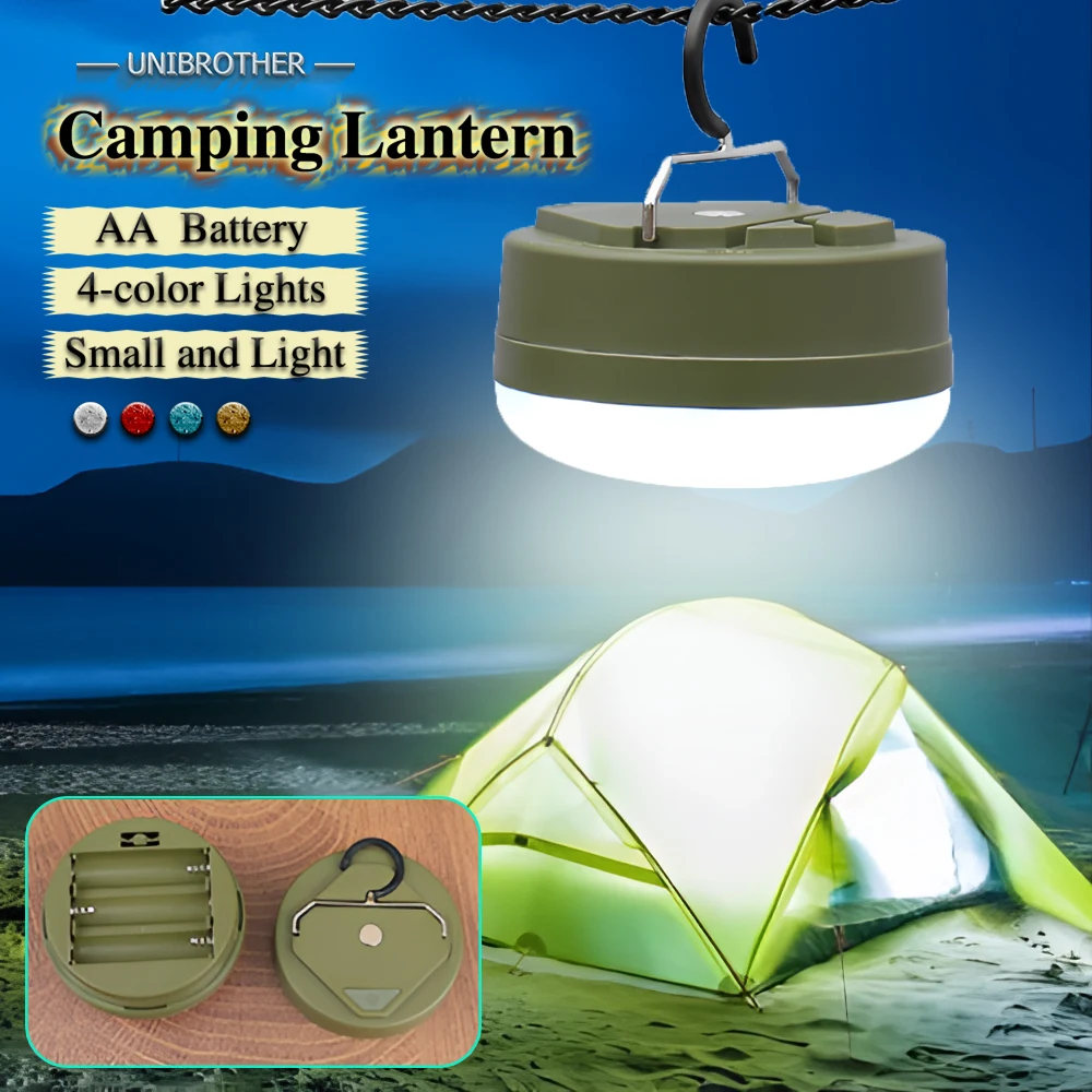 Camping Lantern Outdoor Light Battery Powered Lights Multicolor Waterproof Lighting Mini Portable LED Bulb Lamp Emergency Light