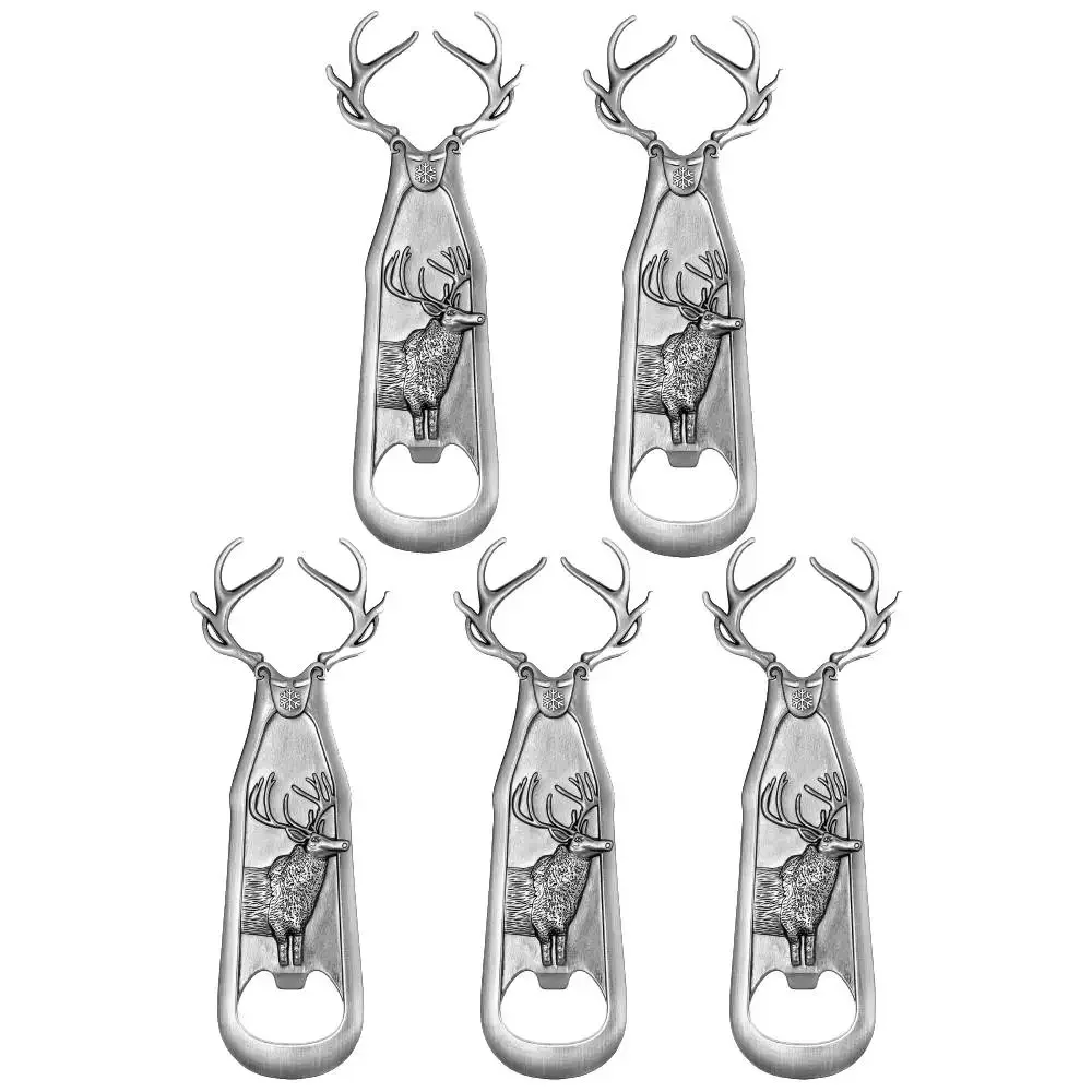 5pcs Pack Deer Antler Beer Bottle Opener Zinc Alloy Vintage Elk Deer Embossed Bottle Opener for Bar Party Wedding Gift