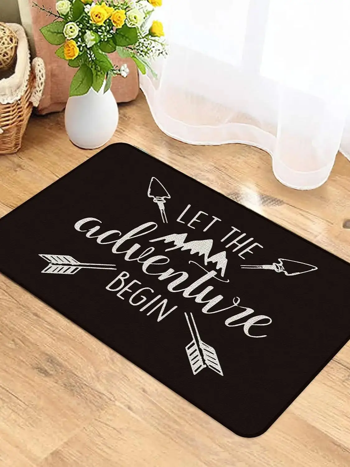 

Let The Adventure Begin Door Mats, Rubber Backing Camping Rug, Caravan Floor Mat, Doormat Home Decor