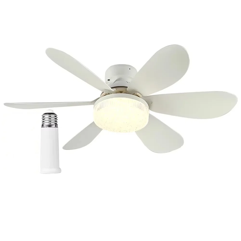 Ventiladores de techo con luz, lámparas de ventilador con casquillo LED de perfil bajo, iluminación regulable de 3 colores para dormitorio, cocina, garaje, sala de estar