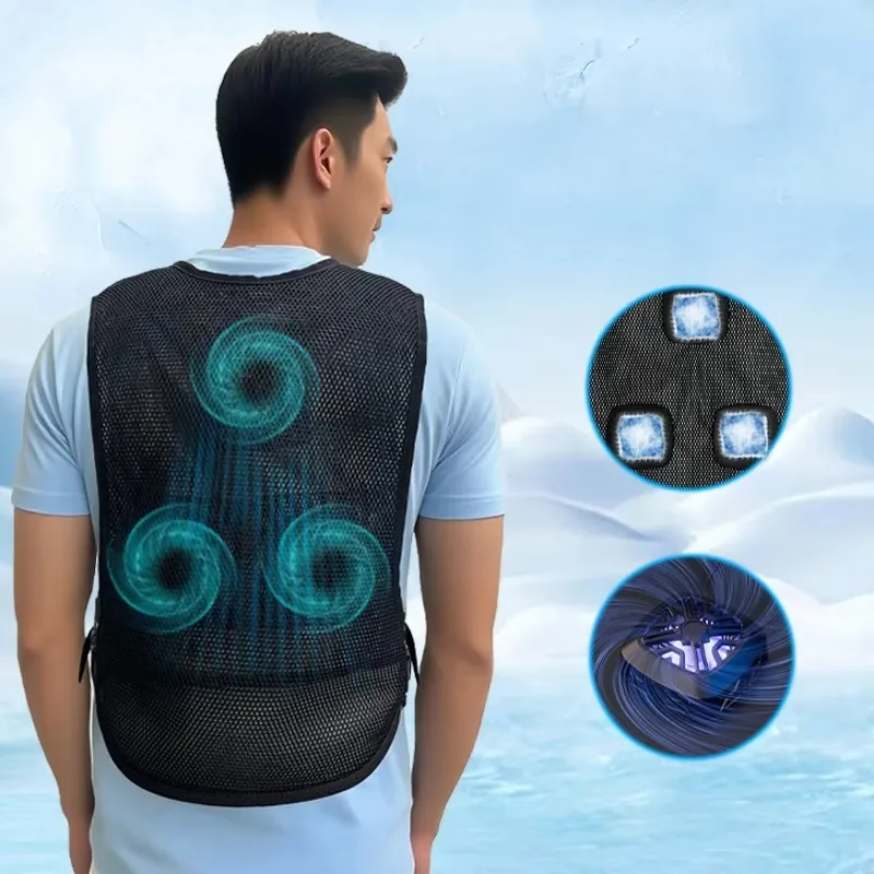 

Дышащий легкий тонкий охлаждающий рабочий жилет для рыбалки, уличный анти-УФ-светильник с вентилятором, жилет для лета на открытом воздухе