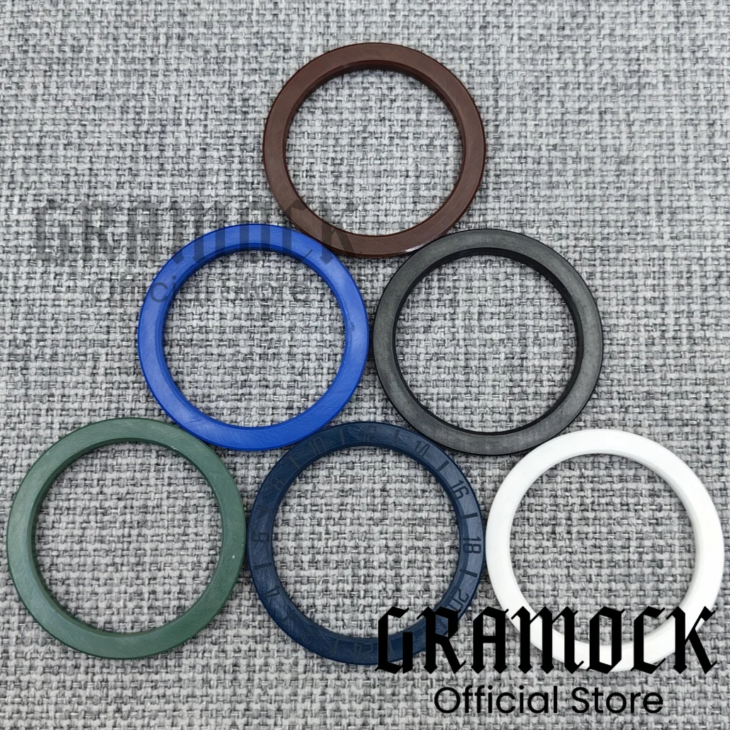 Gramock 39.2mm Black White Brown 24Hours GMT Ceramic Bezel C3 Luminous Insert Fit 40mm EXP2 Watch Case Watch Accessory Ring