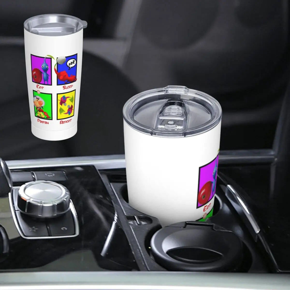 Eat Sleep Pikmin Repeat Stainless Steel Tumbler Vacuum Insulated Mugs Thermal Cold Bottle Straw With Lid 20oz
