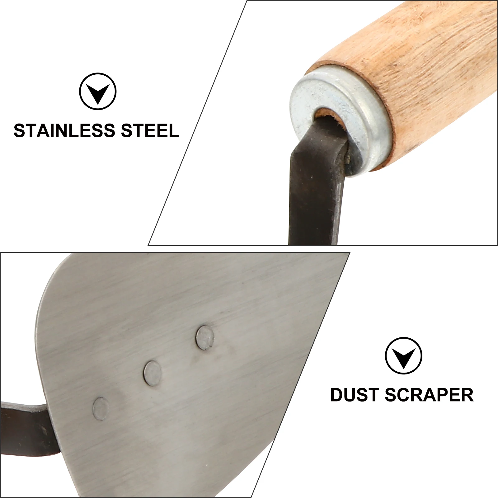 Stainless Steel Wood H Trowel Plaster Construction Spatula Putty Bricklaying Tool Kit Mortar Scraper Professional