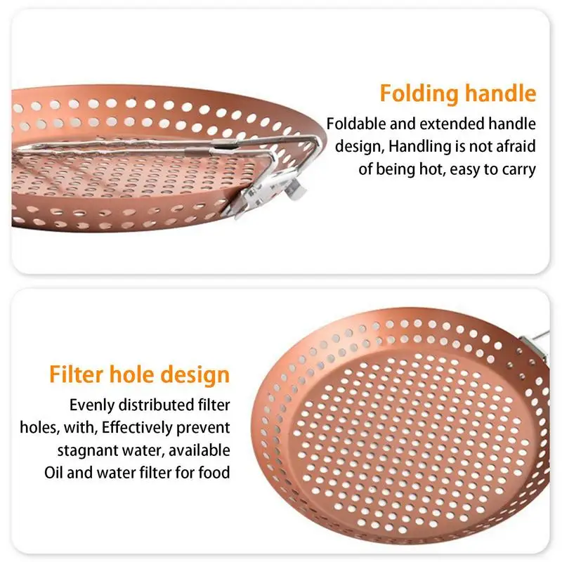 Imagem -04 - Foldable Non-stick Ferro Fundido Griddle Pan Grill Topper Grid Fogão com Buracos Placa para Churrasco Galvanoplastia Placa