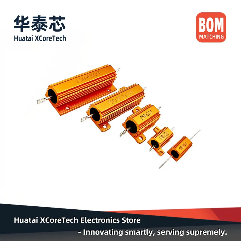 4PCS RX24 10W Gold-Plated Aluminum Resistor 5% 0.01Ω 0.02Ω 0.03Ω 0.04Ω 0.05Ω 0.06Ω 0.068Ω 0.075Ω 0.08Ω 0.091Ω 0.1Ω 0.15Ω 0.2Ω