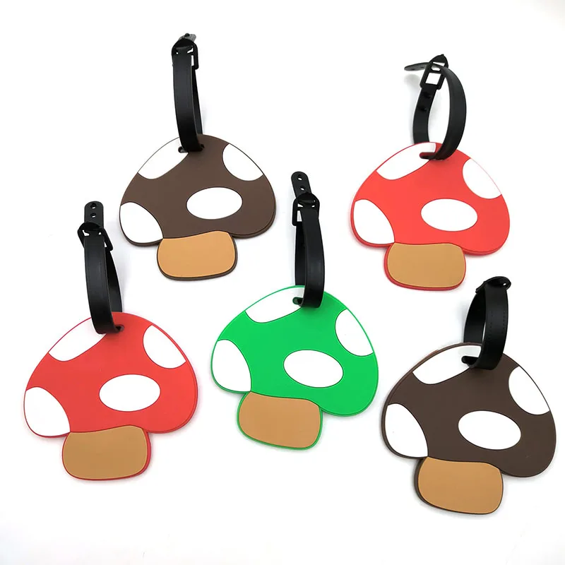 

Travel Accessories Cute Mushrooms Luggage Tag Silica Gel Suitcase ID Address Holder Baggage Boarding Tag Portable Label