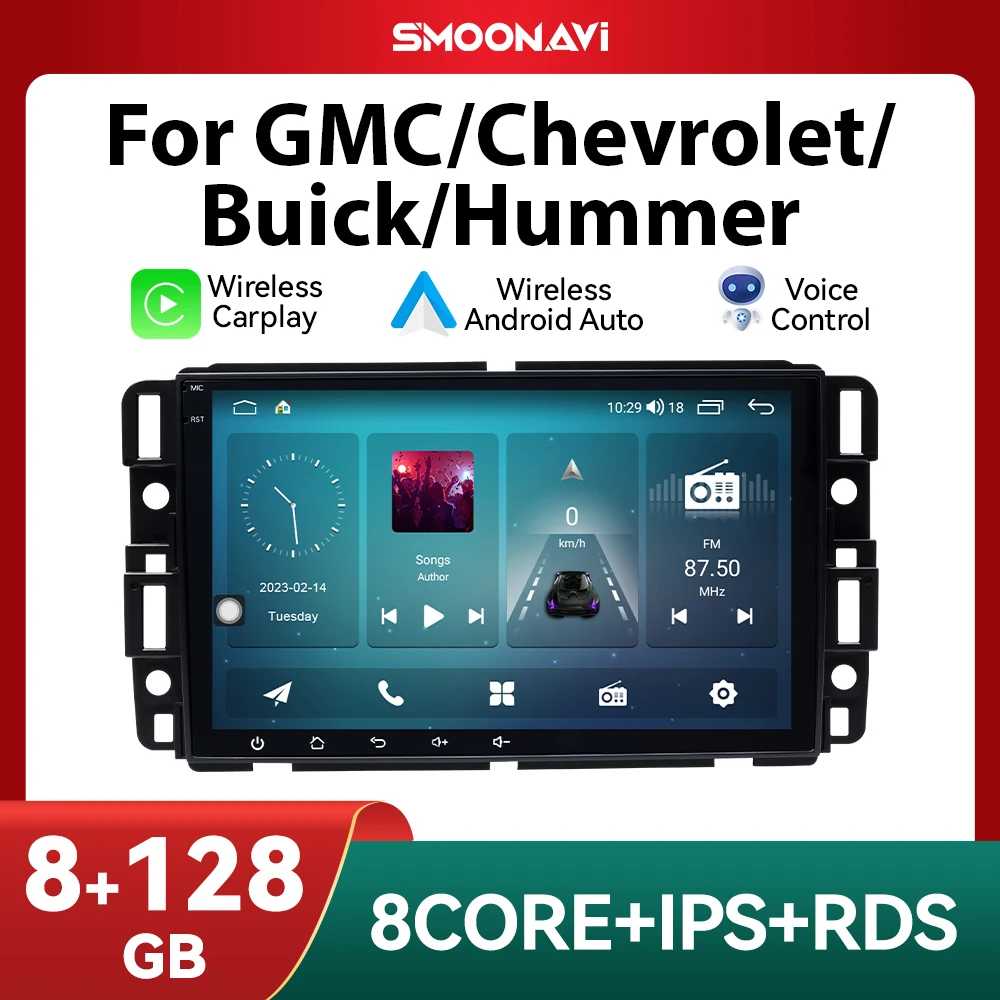 128GB GPS AI Voice Car Radio Multimedia For Chevrolet Silverado GMC Sierra Impala Traverse Avalanche Express Yukon Acadia Savana