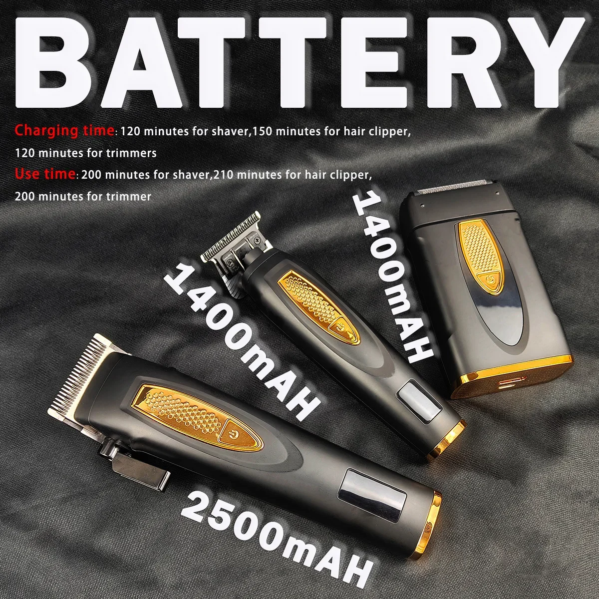 Professional Salon Electric Cordless Hair Trimmer BRDCLIP Black Gold Art Hair Clipper 929 Personality Men's Hair Cutting Shaver