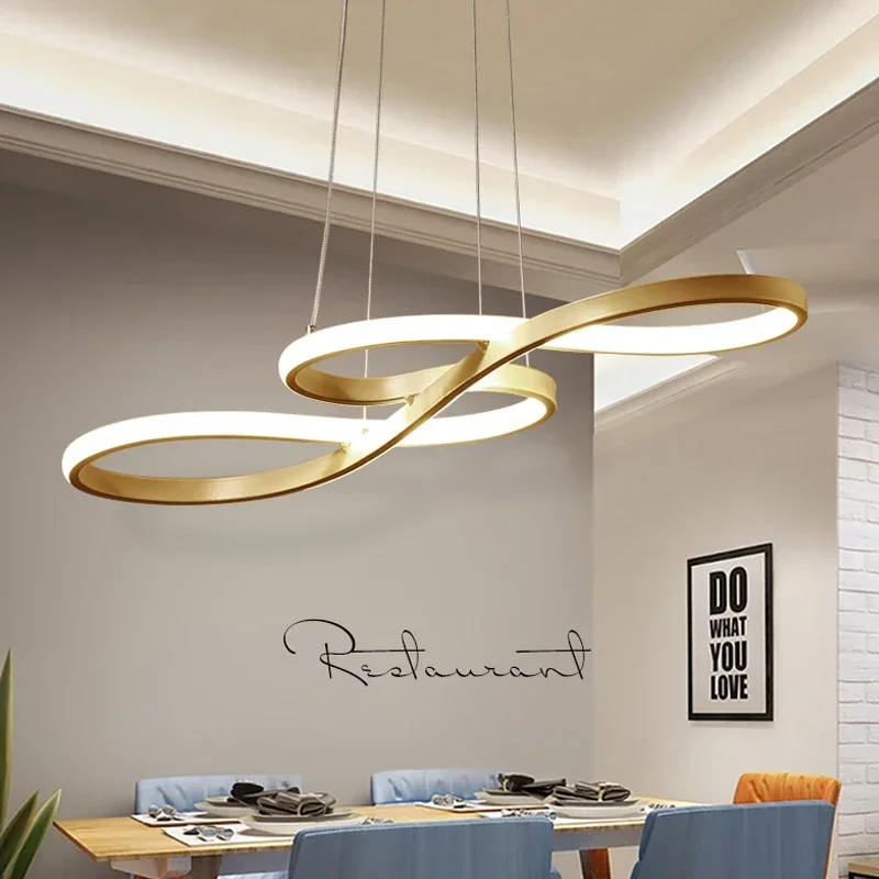 Modern Kitchen Island Pendant Light, Mesa De Jantar, Decoração De Restaurante, Escurecimento Remoto LED Luz De Teto