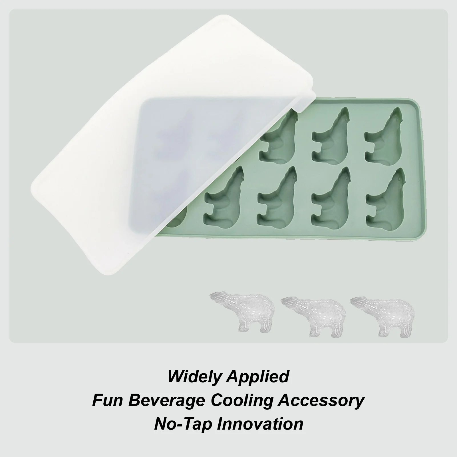 

Bear Ice Cubes Mold Cute Polar Bear 10 Cavity Silicone Ice Tray With Lid Specialty Tools Gadgets for Food Candy Chocolate Fruit