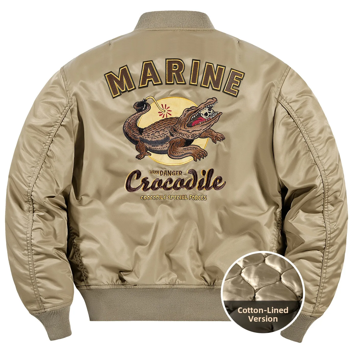 

Мужская зимняя куртка-бомбер VIP American Style Pilot из хлопка с вышивкой в стиле ретро