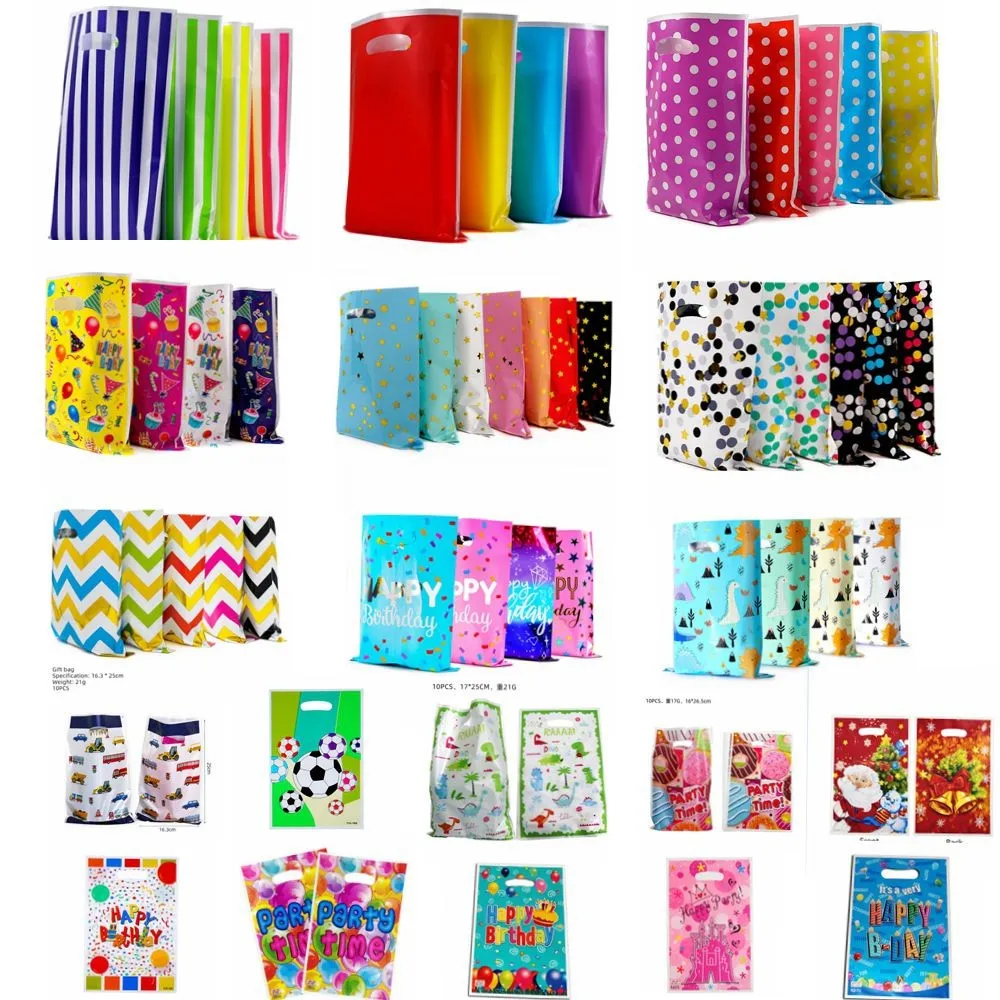 10/20/30Pcs Color Printed Gift Bags Wedding Birthday Party Favor Pouch Loot Bags Packing Bags for Kids Birthday Pouch